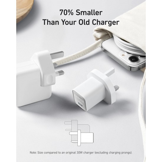 Anker USB-C Charger (511 Nano 3 30W White - A2147K21) | ICEGAMES